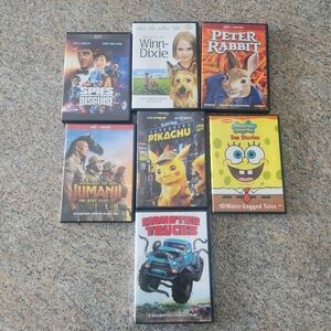 Collection of 7 Family Movie DVDs